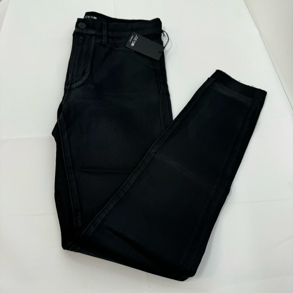 NWT JOE'S JEANS Black Coated Waxed Jeans Size 26 SKINNY ANKLE